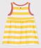 Robe sans manches rayée en jersey bébé jaune ORGE/blanc MARSHMALLOW