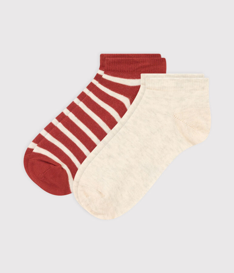 Lot de 2 paires de chaussettes basses ray&eacute;es enfant gar&ccedil;on-fille variante 1
