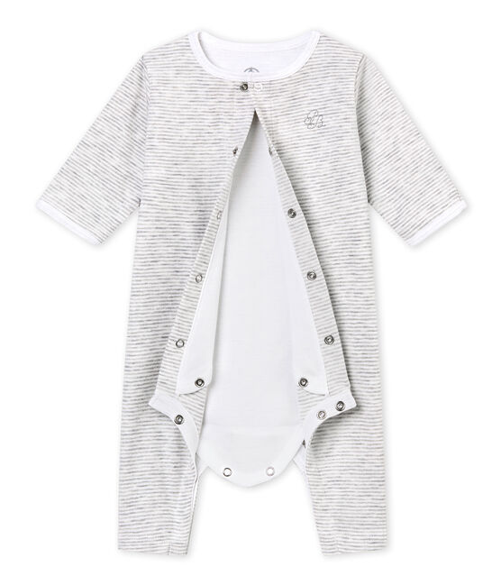 Bodyjama Bébé mixte gris BELUGA/blanc ECUME
