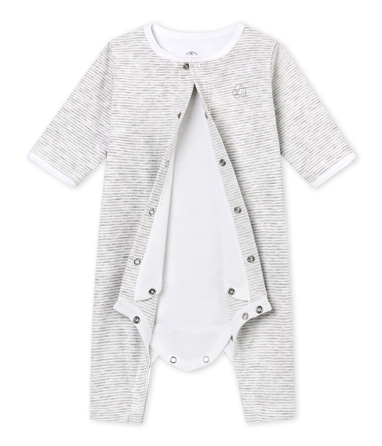 Bodyjama B&eacute;b&eacute; mixte gris/blanc