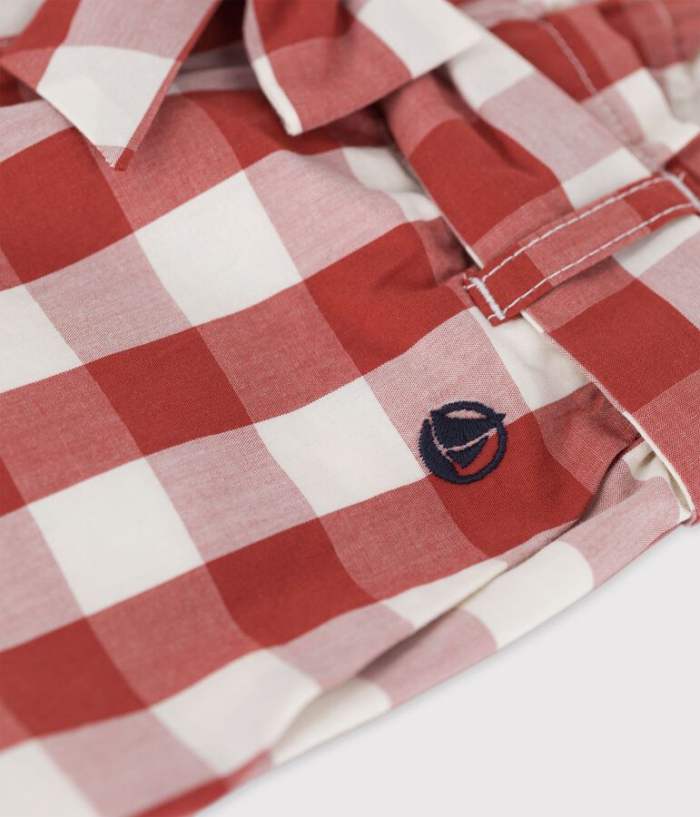 Short vichy en popeline enfant fille OMBRIE/ AVALANCHE