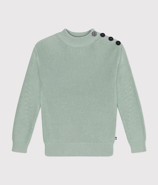 Pull en côte anglaise en coton Femme vert HERBIER