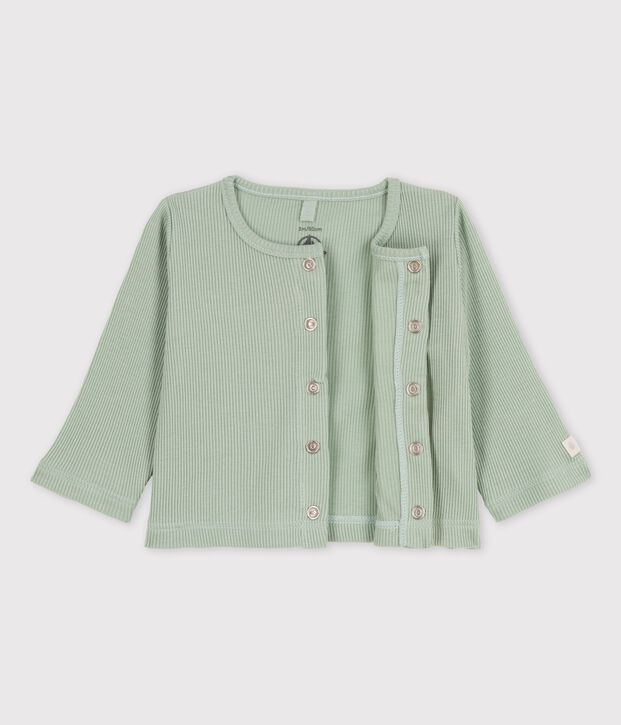 Cardigan en coton et lyocell b&eacute;b&eacute; vert