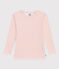 Tee shirt manches longues petite fille/petit garçon en laine et coton rose SALINE