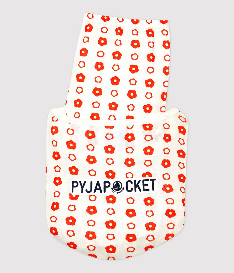 Pyjama snugfit imprim&eacute; graphique petit gar&ccedil;on-petite fille en coton biologique blanc/rouge