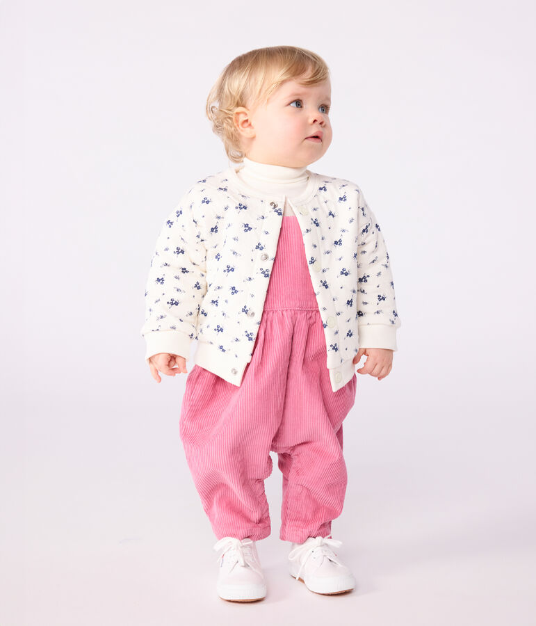 Cardigan b&eacute;b&eacute; en coton, imprim&eacute; &agrave; fleurs bleu MILK/ SOIR