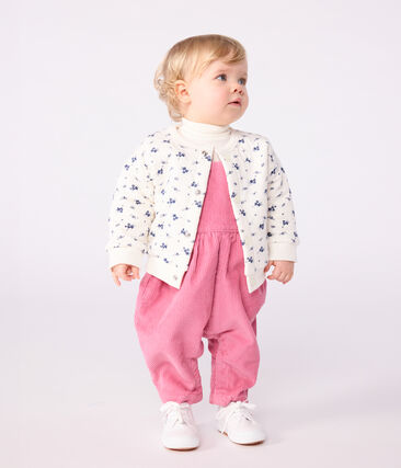 Cardigan bébé en coton, imprimé à fleurs