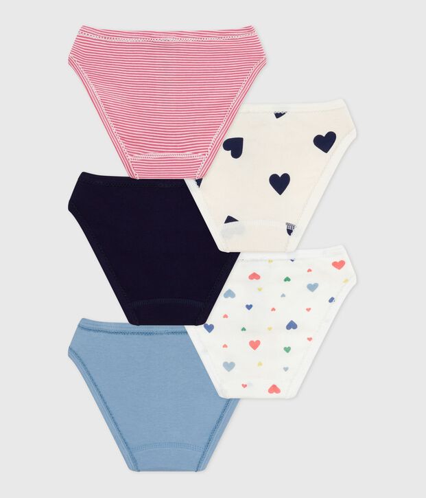 Lot de culottes enfant en coton imprim&eacute; c&oelig;urs multicouleur