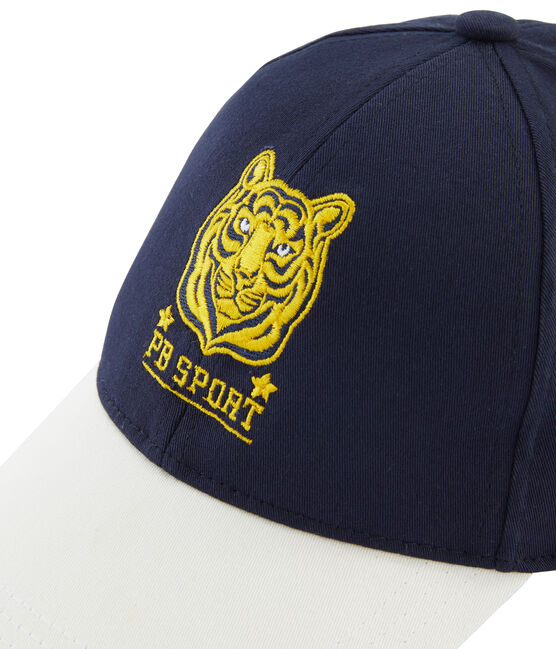 Casquette en twill enfant garçon blanc MARSHMALLOW/bleu SMOKING