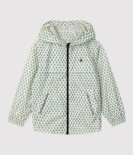 Coupe-vent mi-long polyester recyclé enfant fille blanc AVALANCHE/ BRUT