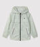 Coupe-vent mi-long polyester recyclé enfant fille blanc AVALANCHE/ BRUT