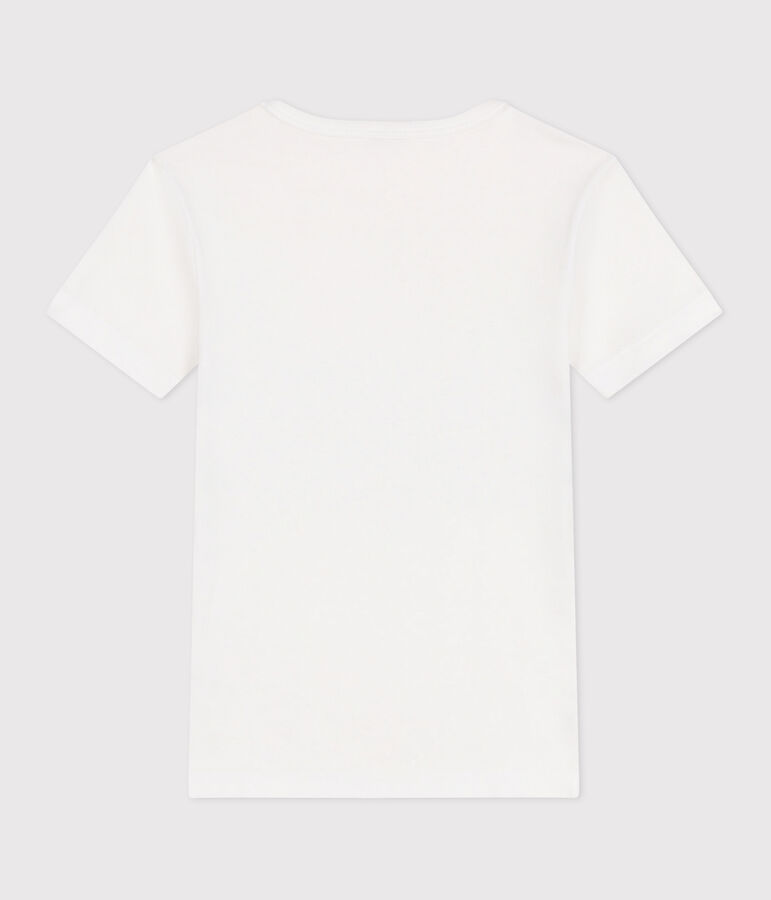 Tee-shirt manches courtes en coton enfant blanc ECUME/blanc MULTICO