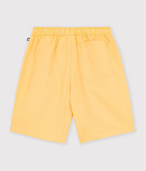 Bermuda short enfant en coton uni jaune