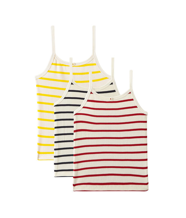 Lot de 3 chemises &agrave; bretelles fille blanc