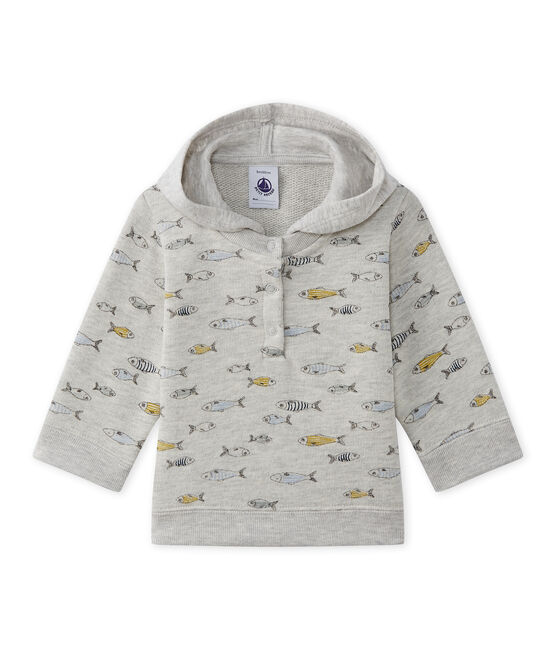 Sweat shirt à capuche bébé garçon gris BELUGA/blanc MULTICO