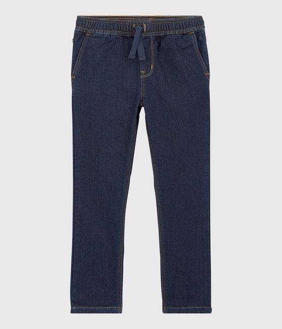 Pantalon regular en denim foncé enfant garçon bleu DENIM BLEU FONCE