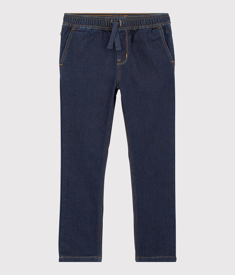 Pantalon regular en denim fonc&eacute; enfant gar&ccedil;on bleu DENIM BLEU FONCE
