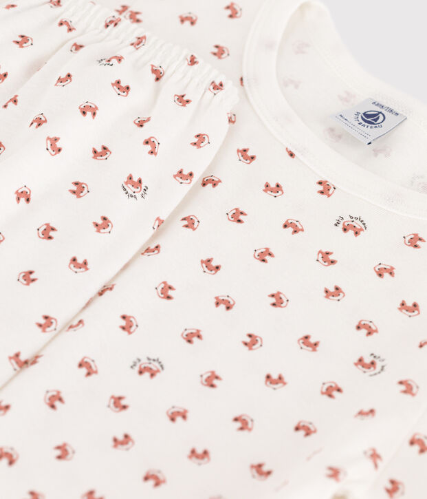 Pyjama renard en coton enfant blanc/multicouleur