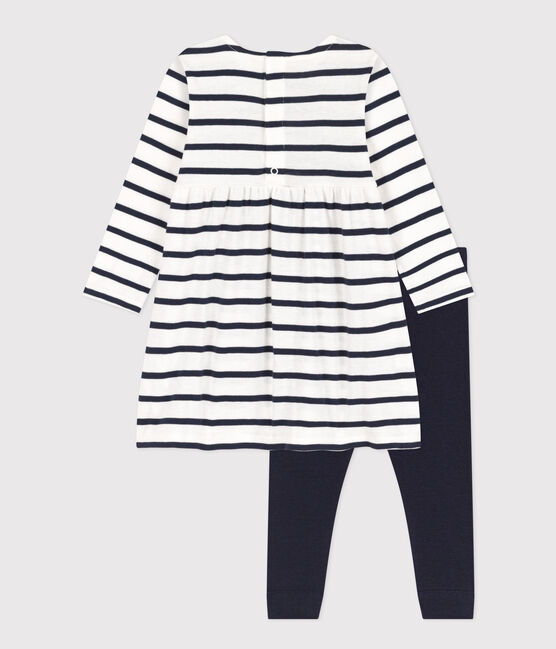 Ensemble robe marinière en coton bébé variante 1