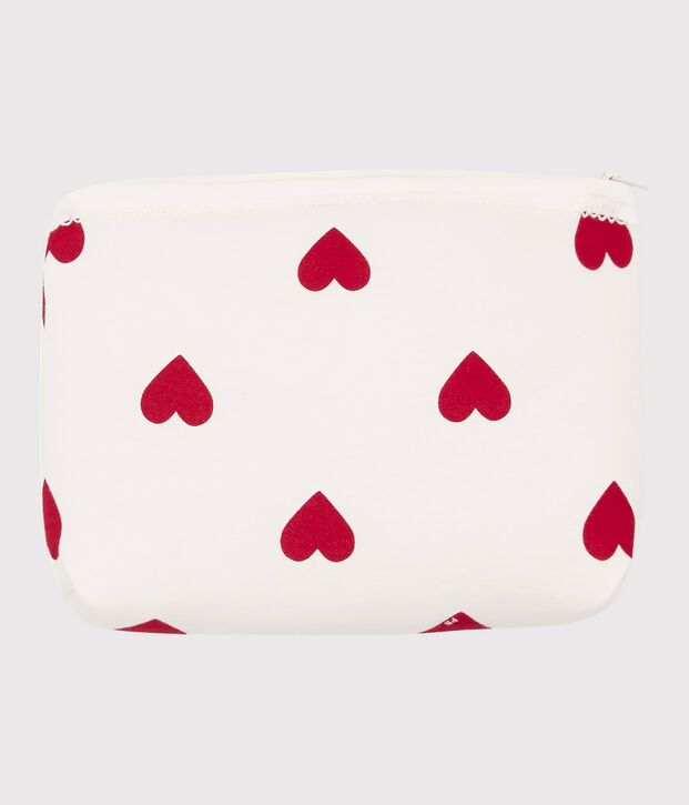 Trousse c&oelig;urs rouges b&eacute;b&eacute; en coton biologique blanc/rouge
