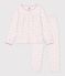 Pyjama enfant en coton &agrave; fronces &agrave; fleurs rose/multicouleur