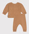 Ensemble 2 pièces en tricot bébé marron CUIVRE