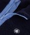 Veste enfant en sherpa unie colorblock bleu marine