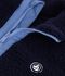Veste enfant en sherpa unie colorblock bleu marine