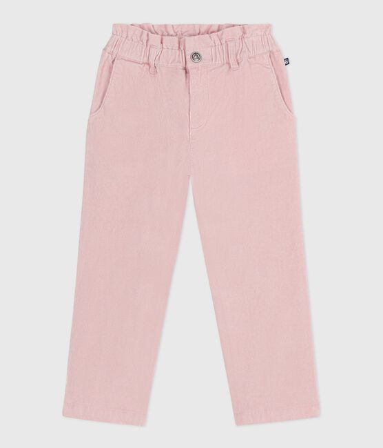 Pantalon enfant en velours uni rose JOLI