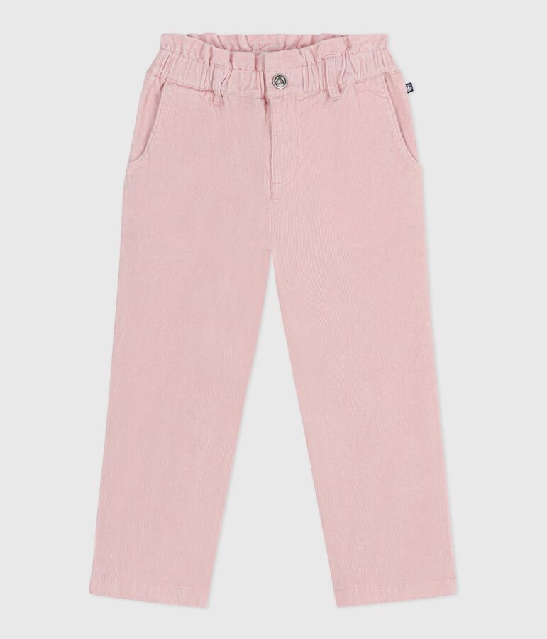 Pantalon enfant en velours uni rose JOLI