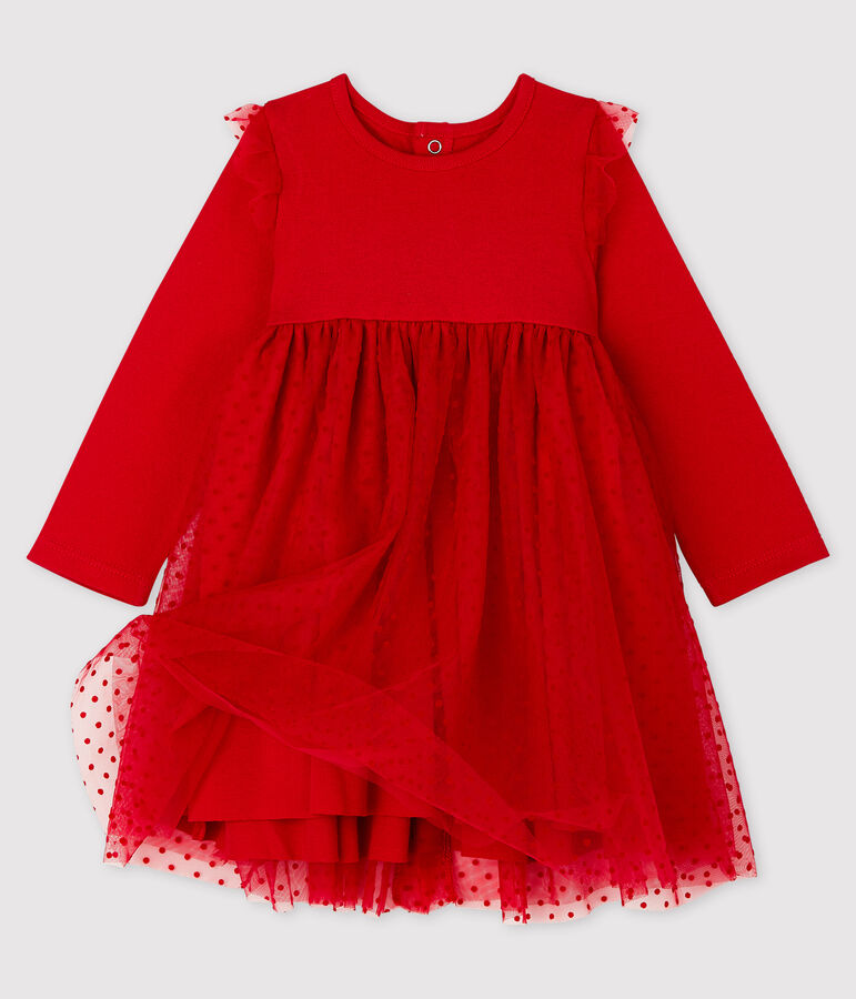 Robe manches longues b&eacute;b&eacute; fille rouge TERKUIT