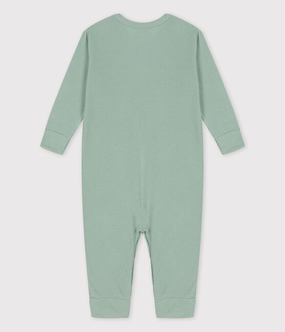 Dors-bien bébé sans pieds en coton et Lyocell vert HERBIER