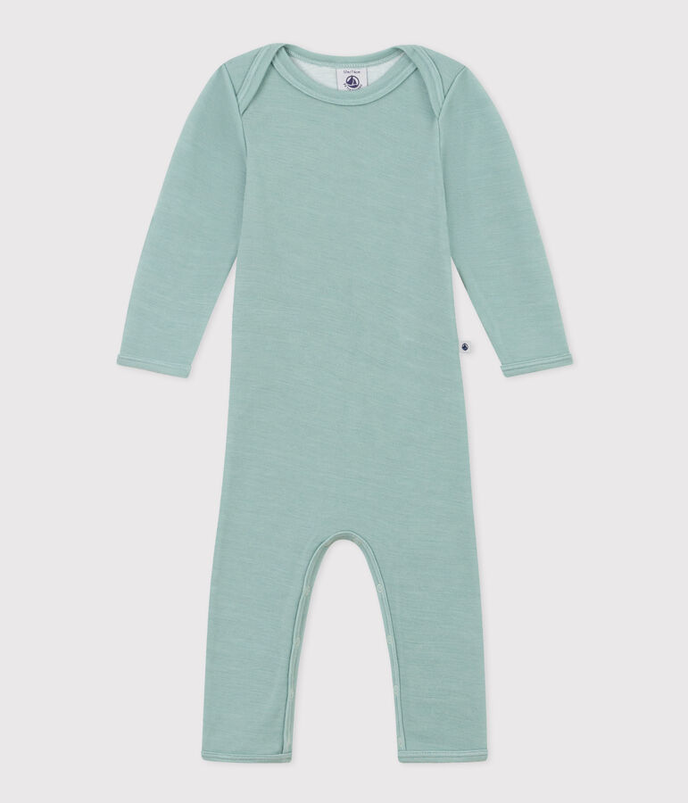 Body jambes longues b&eacute;b&eacute; en laine et coton vert