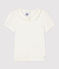 Tee-shirt manches courtes en coton enfant fille blanc MARSHMALLOW