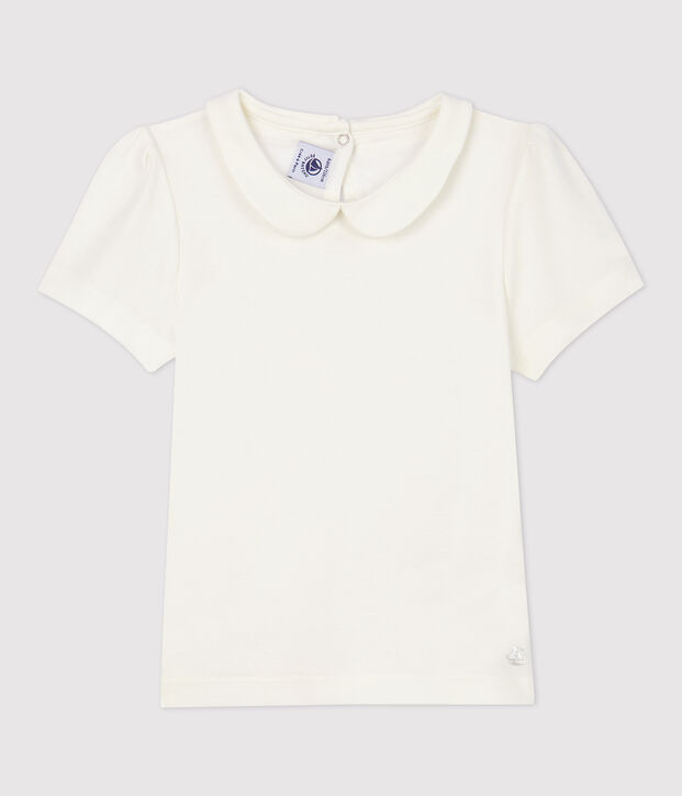 T-shirt manches courtes en coton enfant fille blanc