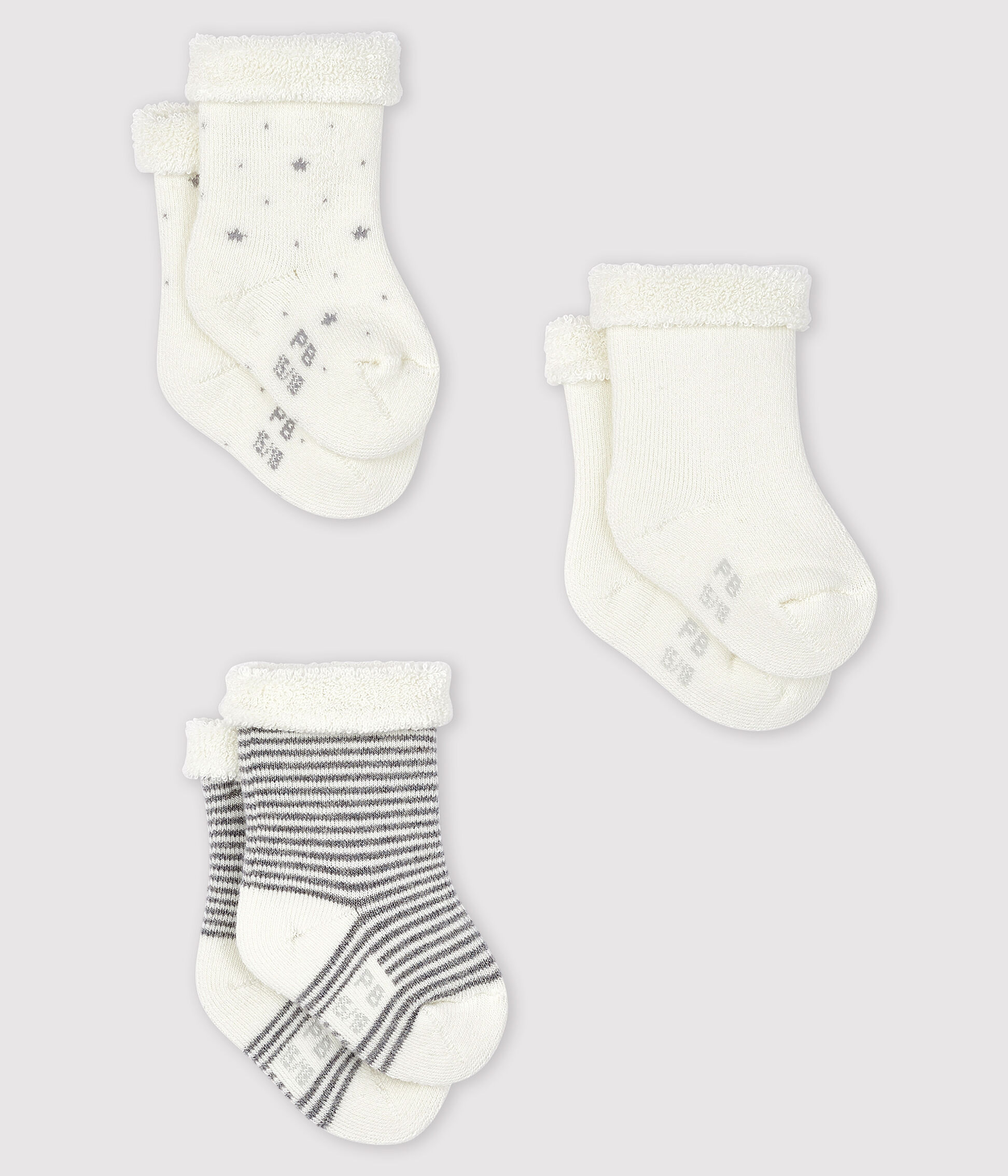5 Paires Chaussettes Fille Petit Bateau - 74% Coton, 24% Polyamide, 2% élasthanne - Rayures - Taille Unique