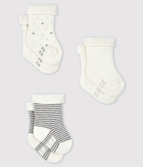 Trio de chaussettes bébé en tricot variante 1