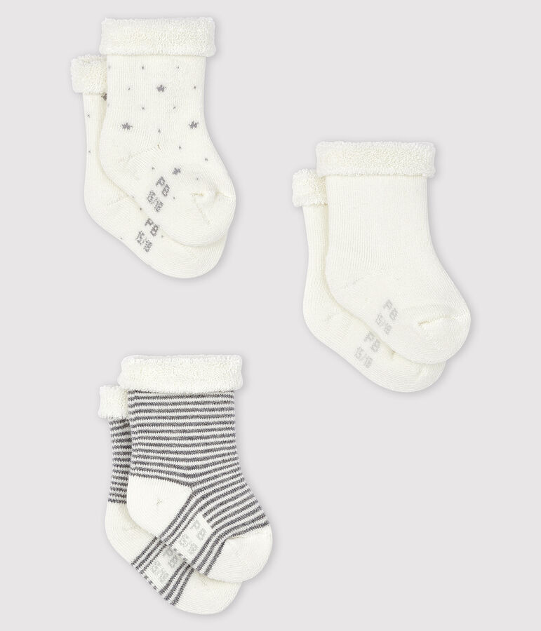 Trio de chaussettes b&eacute;b&eacute; en tricot multicouleur