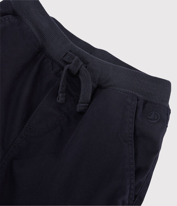 Pantalon regular en gabardine  enfant gar&ccedil;on bleu marine