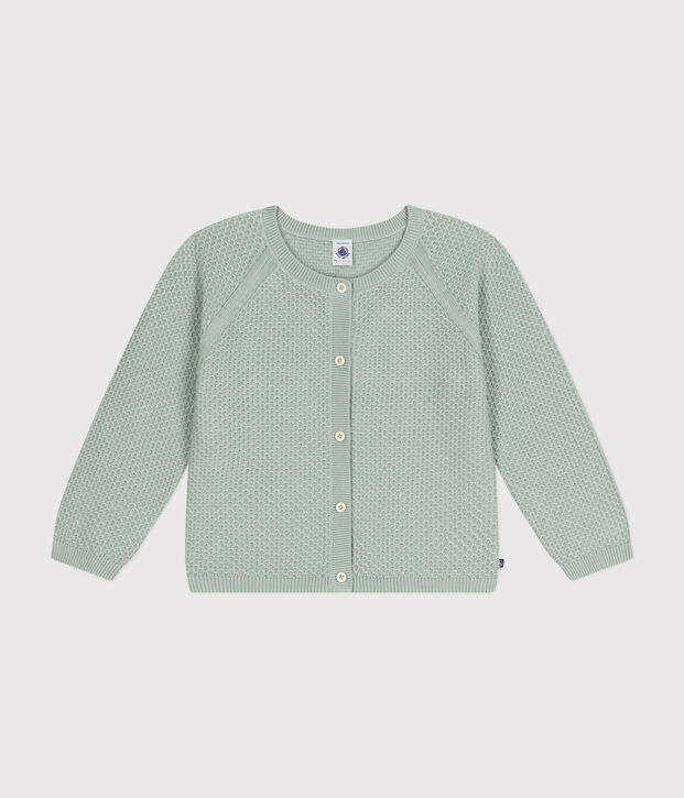 Cardigan en coton enfant fille vert