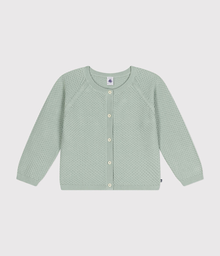 Cardigan en coton enfant fille vert HERBIER