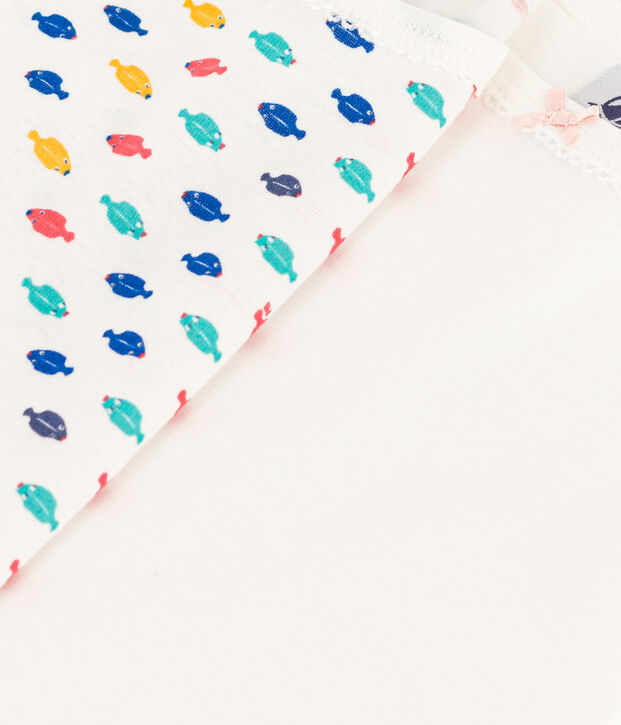 Lot de 2 chemises &agrave; bretelles animaux marins en coton petite fille multicouleur