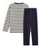 Pyjama petit garçon en velours bleu SMOKING/beige COQUILLE
