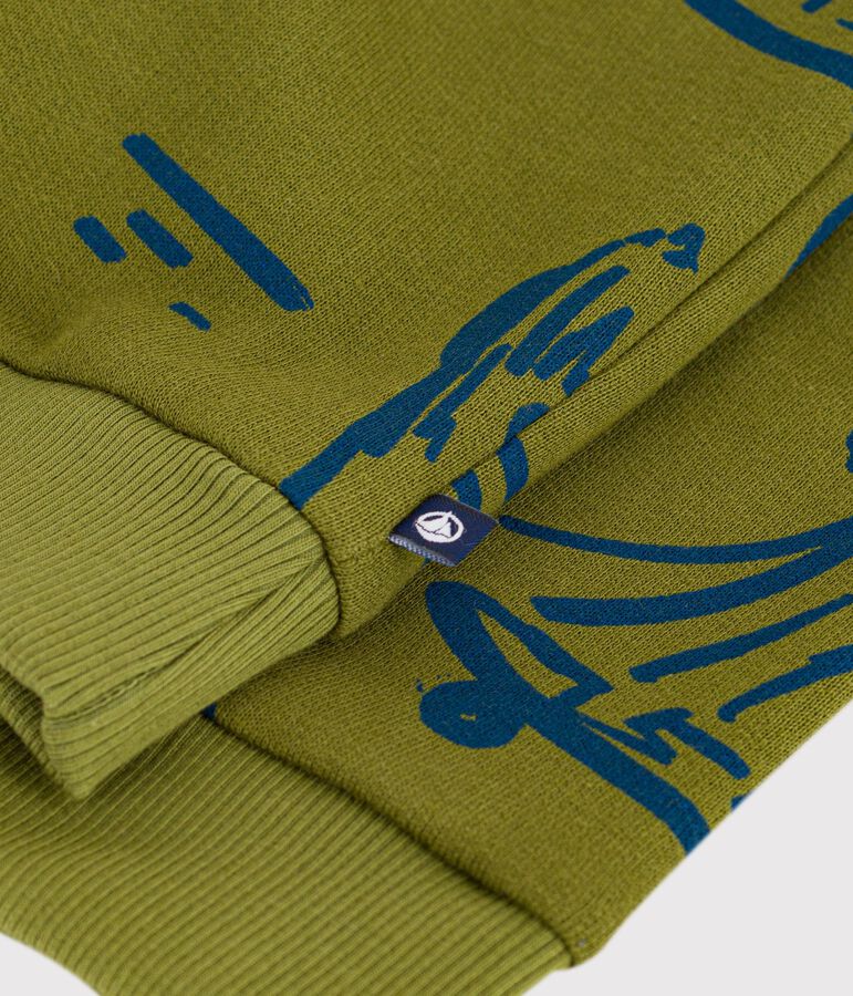 Sweatshirt enfant en coton imprim&eacute; bleu CEDAR/ OLYMPIC