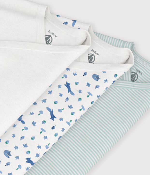 Lot de bodies crois&eacute;s manches longues en coton imprim&eacute; b&eacute;b&eacute; multicouleur