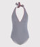 Maillot de bain une pièce femme à rayures bleu MEDIEVAL/blanc MARSHMALLOW