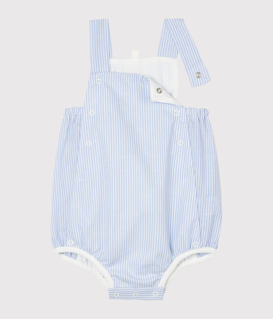 Combicourt bébé en popeline rayée blanc MARSHMALLOW/blanc MULTICO