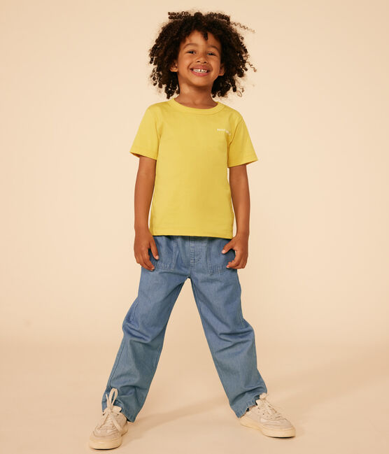 Tee-shirt imprimé en jersey léger enfant garçon jaune NECTAR
