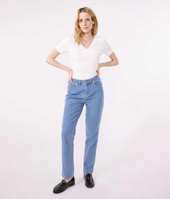 Tee-shirt l'Iconique manches courtes en côte unie femme blanc ECUME