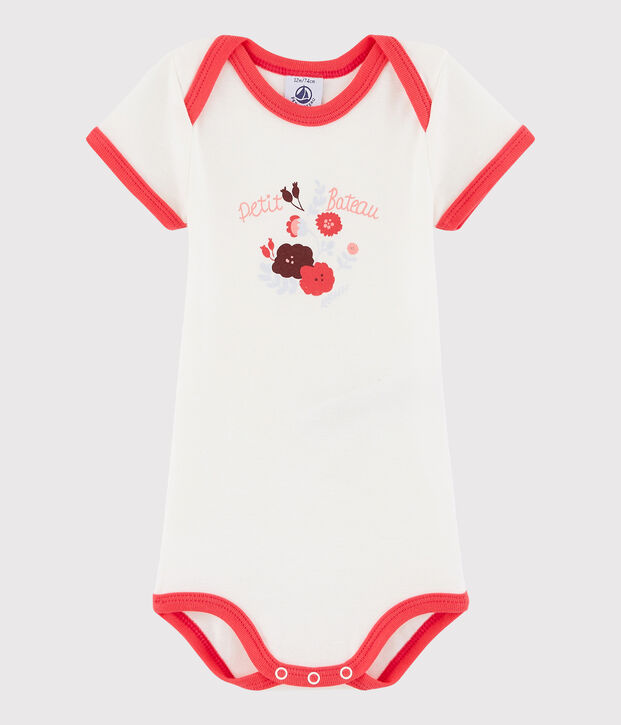 Body manches courtes b&eacute;b&eacute; gar&ccedil;on blanc